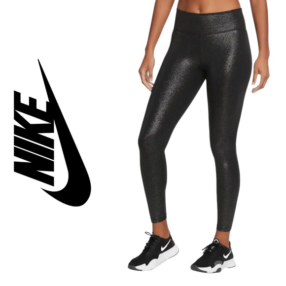 Nike Pants - Nike One Sparkle Tight 7/8 Leggings Black Dri-Fit Women’s Medium NWT